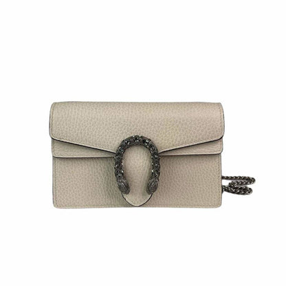 Gucci Super Mini Dionysus Leather Crossbody Bag in White with RHW