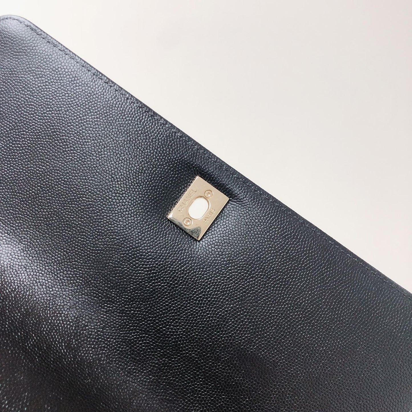 Coco Handle Medium Chevron Flap Bag in Black with GHW