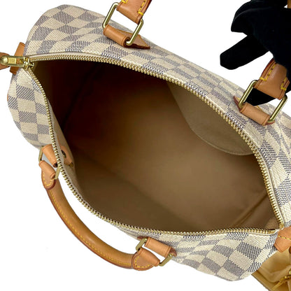 Louis-Vuitton Speedy 30 Damier Azur Canvas with GHW