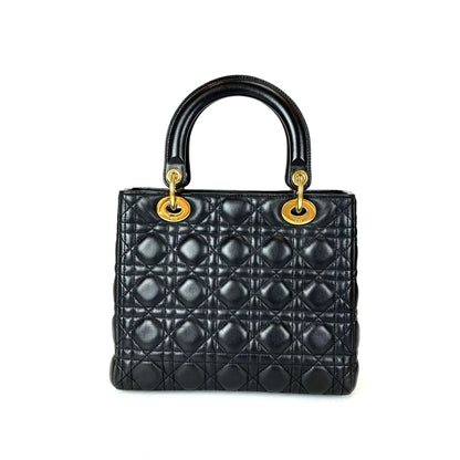 Lady Dior Medium in Black with GHW