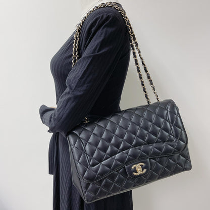 Mademoiselle Chic Single Flap Bag in Black with LGHW