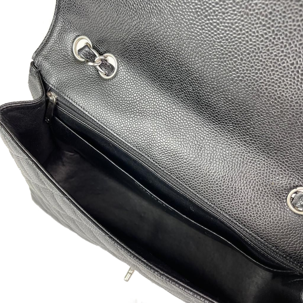 Classic Single Flap Jumbo in Black with SHW
