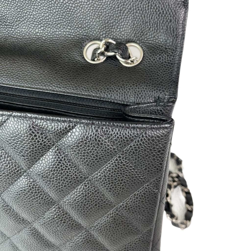 Classic Single Flap Jumbo in Black with SHW