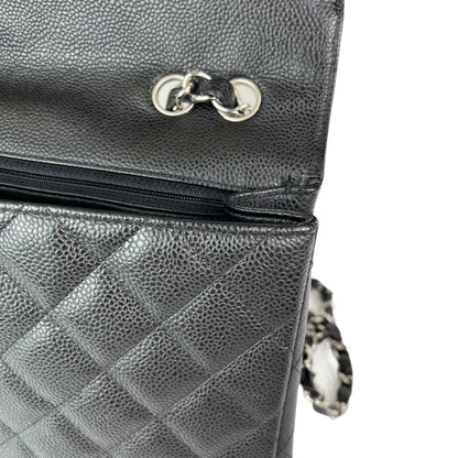 Classic Single Flap Jumbo in Black with SHW