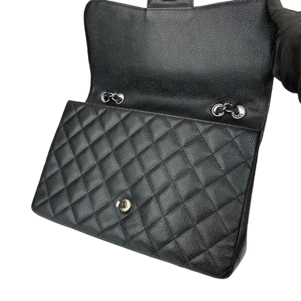 Classic Single Flap Jumbo in Black with SHW