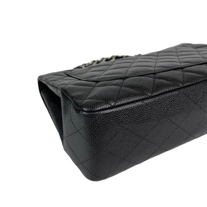 Classic Single Flap Jumbo in Black with SHW