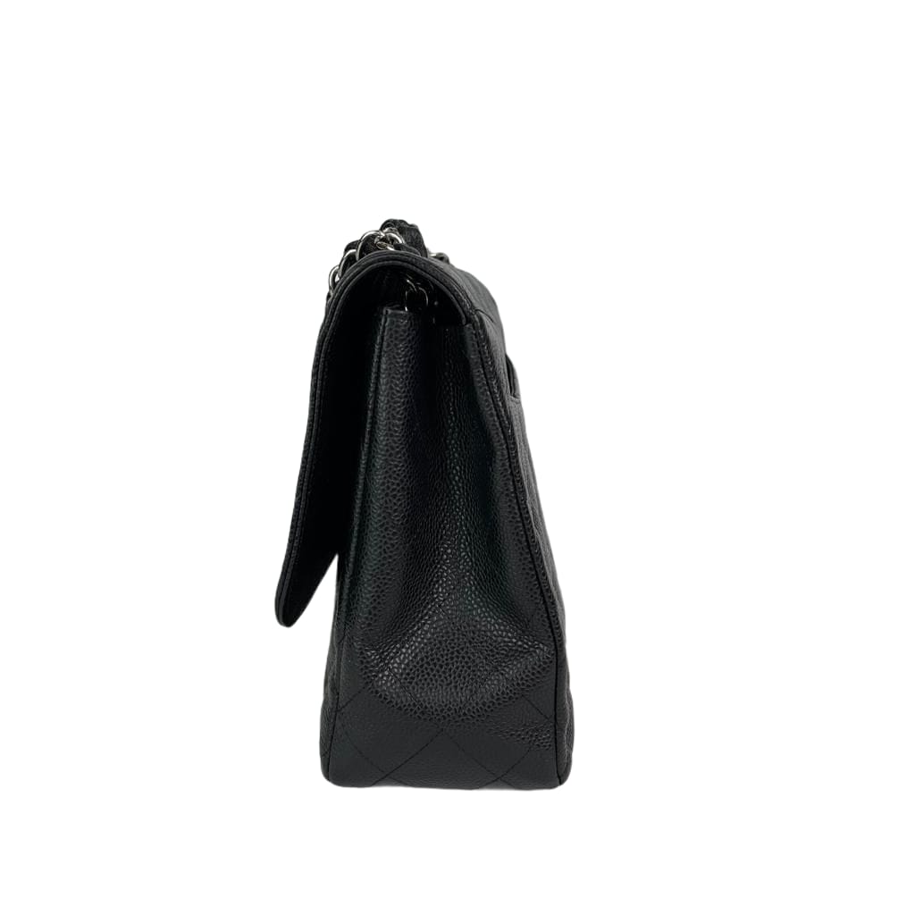 Classic Single Flap Jumbo in Black with SHW