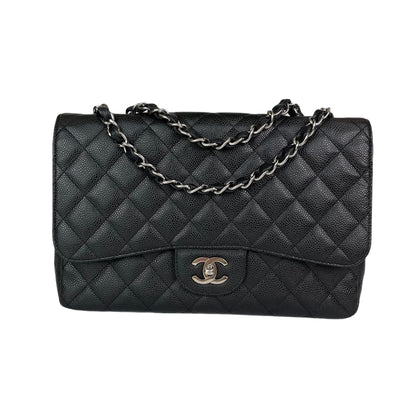 Classic Single Flap Jumbo in Black with SHW
