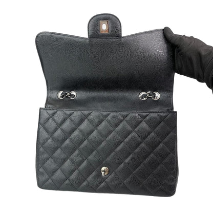 Classic Single Flap Jumbo in Black with SHW