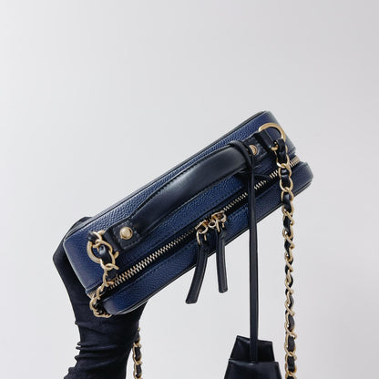 CC Filigree Medium Caviar Quilted Vanity Case Blue/Black