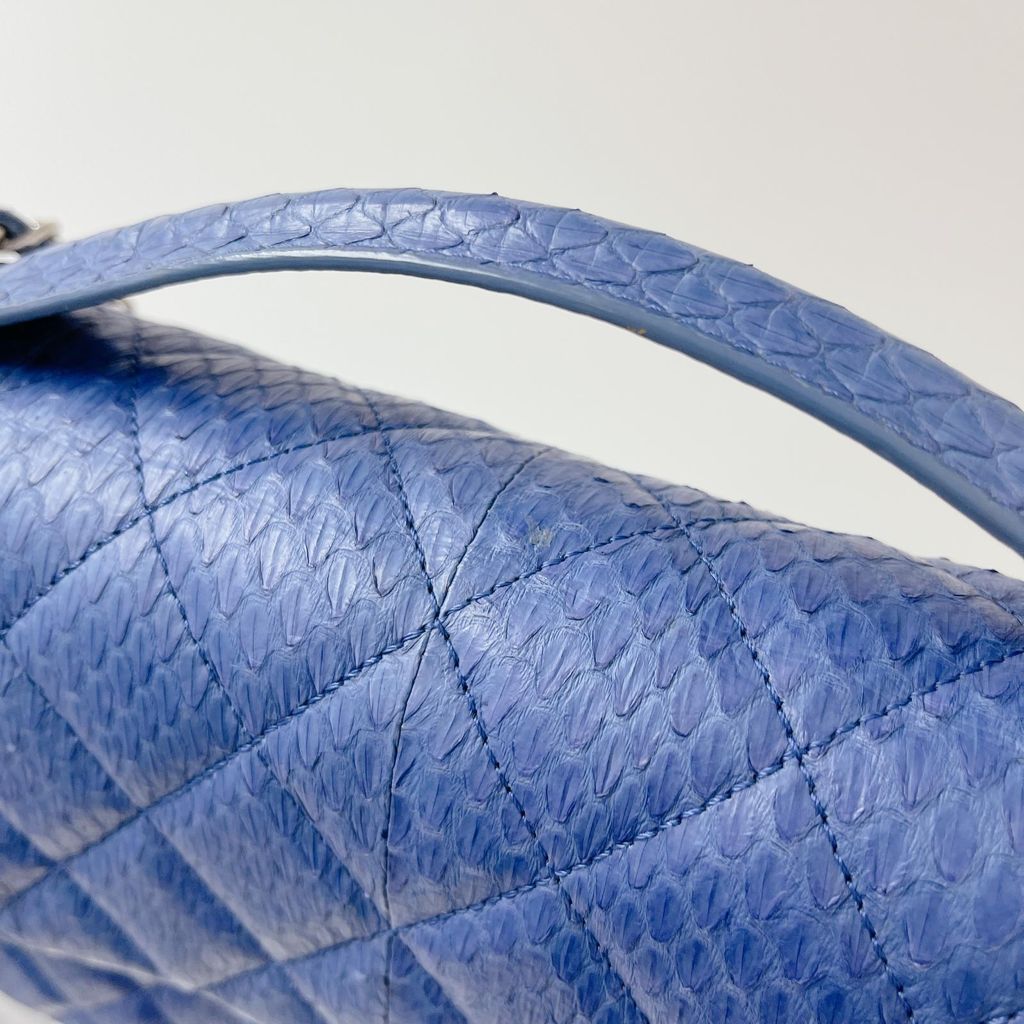 Easy Carry Medium Snakeskin Flap Blue