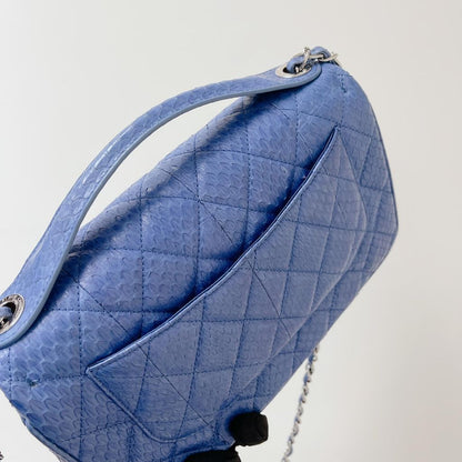 Easy Carry Medium Snakeskin Flap Blue