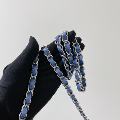 Easy Carry Medium Snakeskin Flap Blue