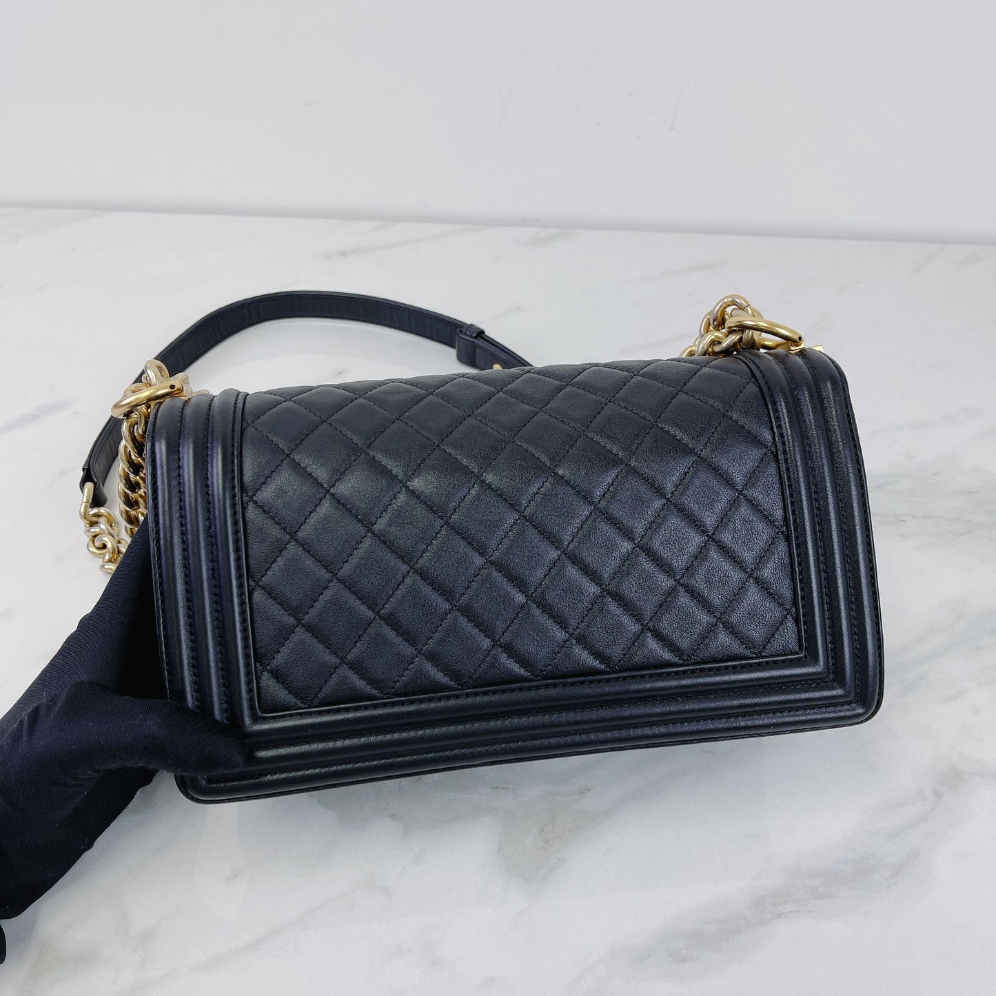 Boy Medium Calfskin Black GHW