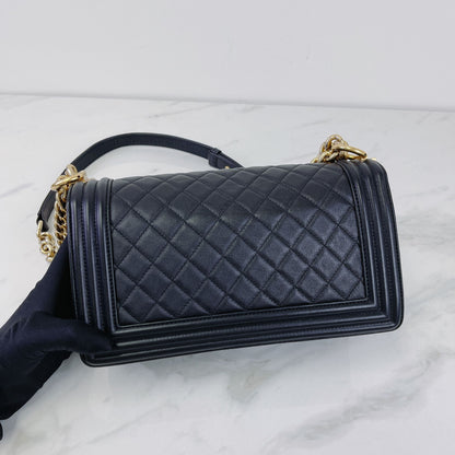 Boy Medium Calfskin Black GHW