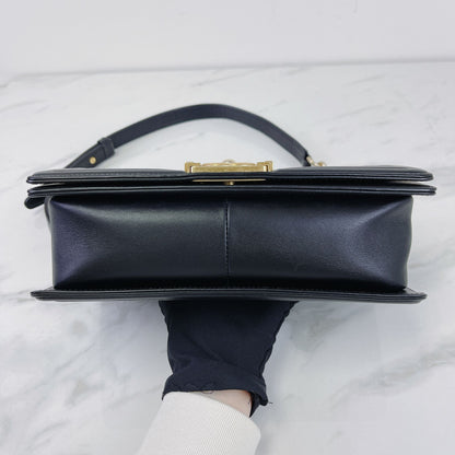 Boy Medium Calfskin Black GHW