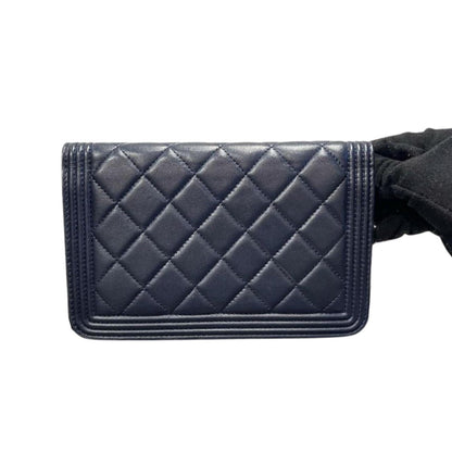 Boy Wallet On Chain Blue Lambskin GHW