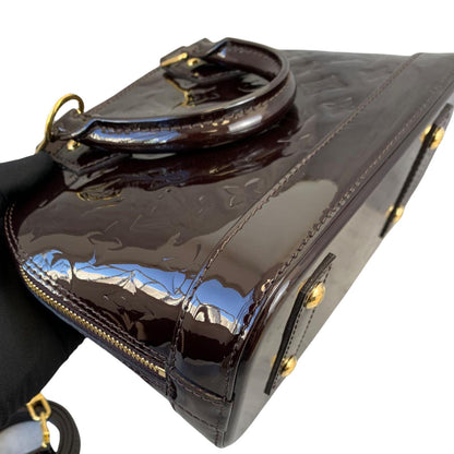 Louis-Vuitton Alma BB Vernis Leather Amarante GHW