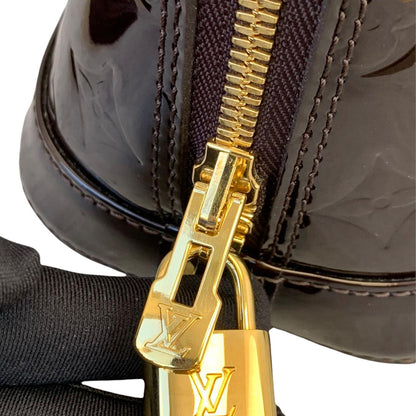 Louis-Vuitton Alma BB Vernis Leather Amarante GHW