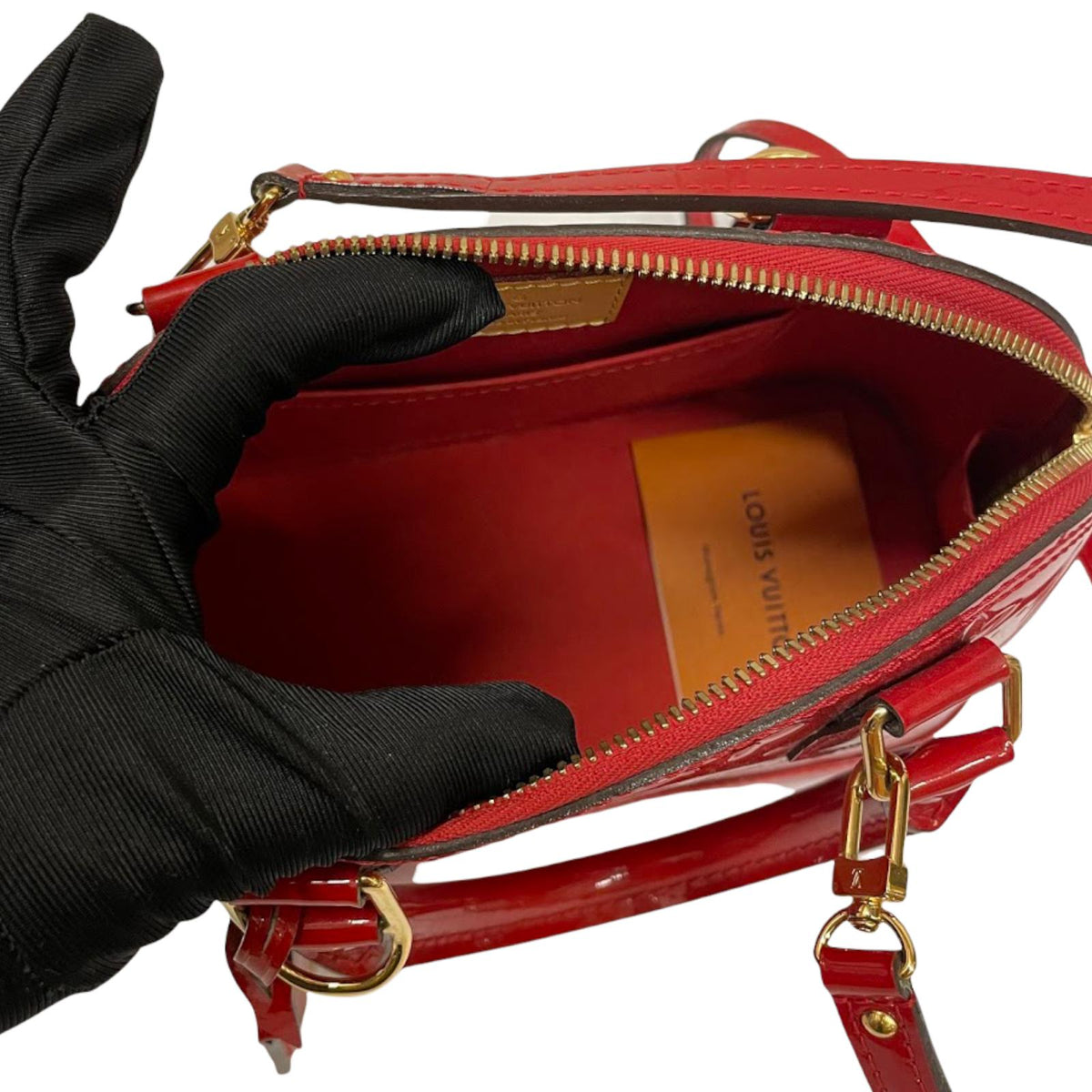Louis-Vuitton Alma BB Vernis Leather Red GHW