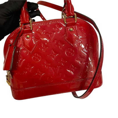 Louis-Vuitton Alma BB Vernis Leather Red GHW