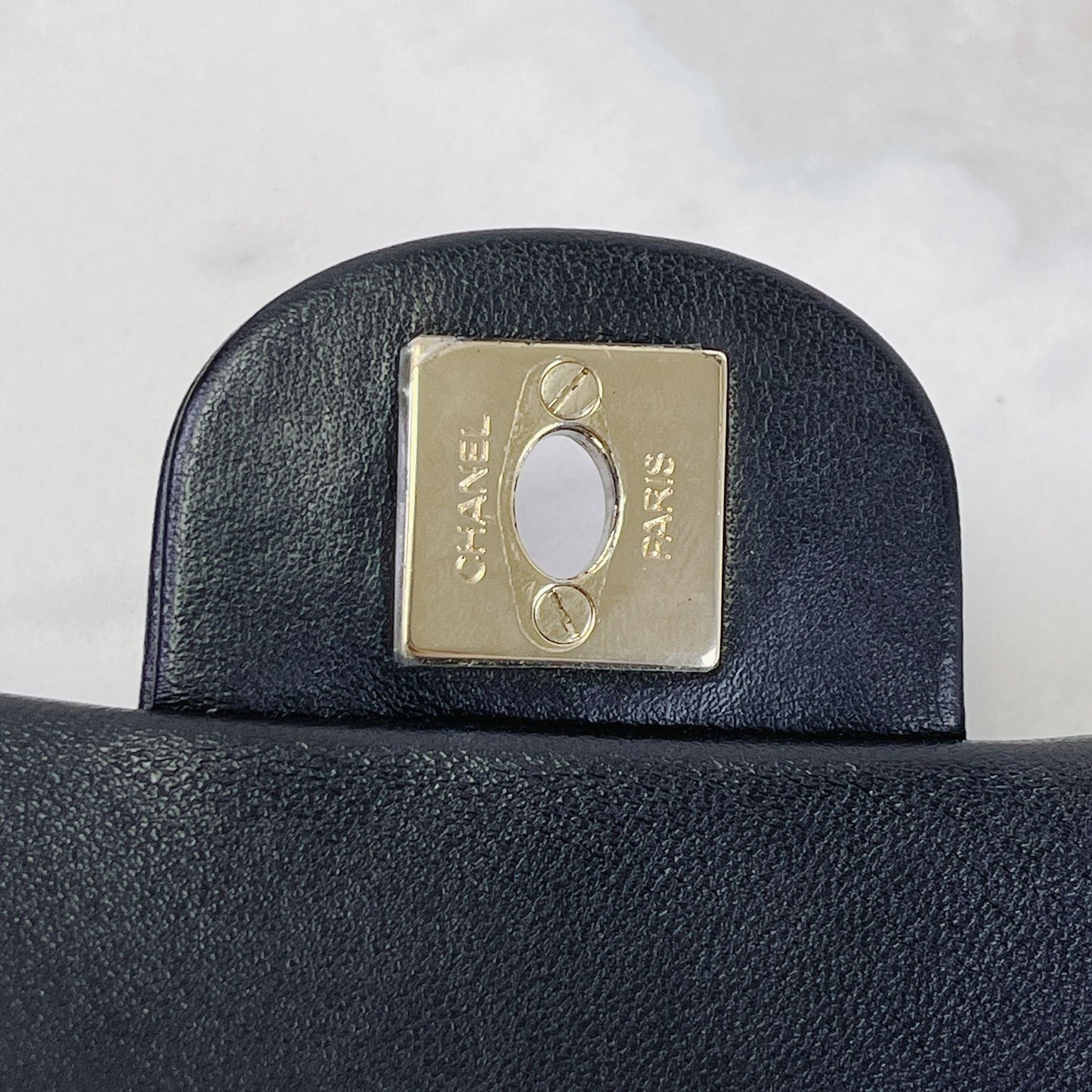 Pearl Logo Chain Small Lambskin Black GHW