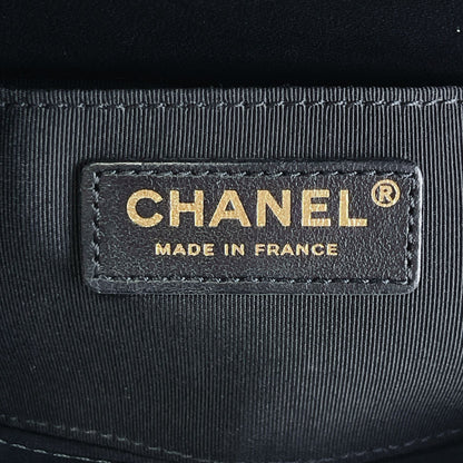 Pearl Logo Chain Small Lambskin Black GHW