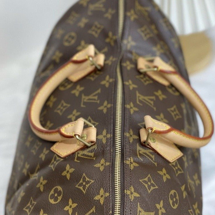 Louis-Vuitton Monogram Speedy 40 Coated Canvas Brown GHW