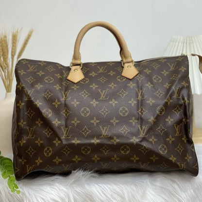 Louis-Vuitton Monogram Speedy 40 Coated Canvas Brown GHW