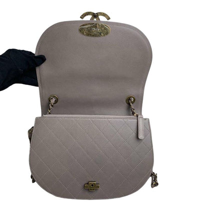 Coco Curve Flap Medium Lambskin Taupe GHW