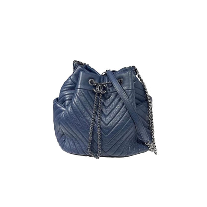 Urban Spirit Bucket Bag Chevron Deerskin Blue RHW