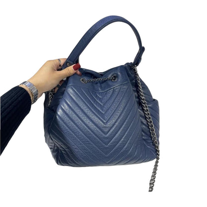 Urban Spirit Bucket Bag Chevron Deerskin Blue RHW