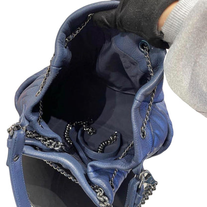 Urban Spirit Bucket Bag Chevron Deerskin Blue RHW