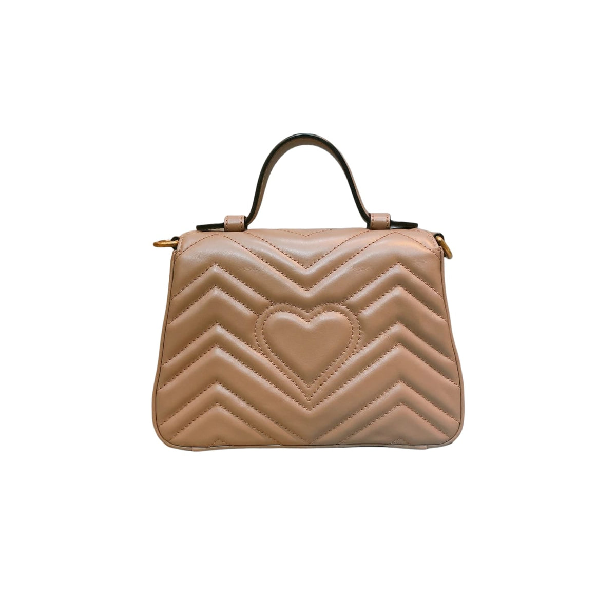Gucci GG Marmont Top Handle Small Leather Beige GHW
