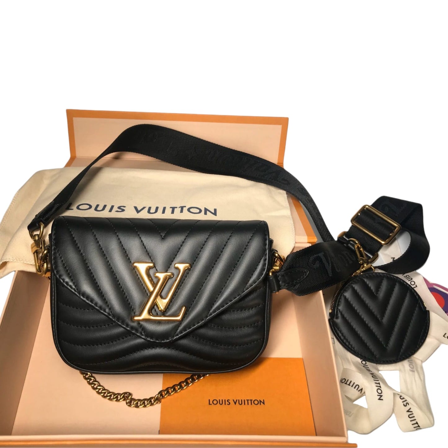 Louis-Vuitton New Wave Multi-Pochette Leather Black GHW