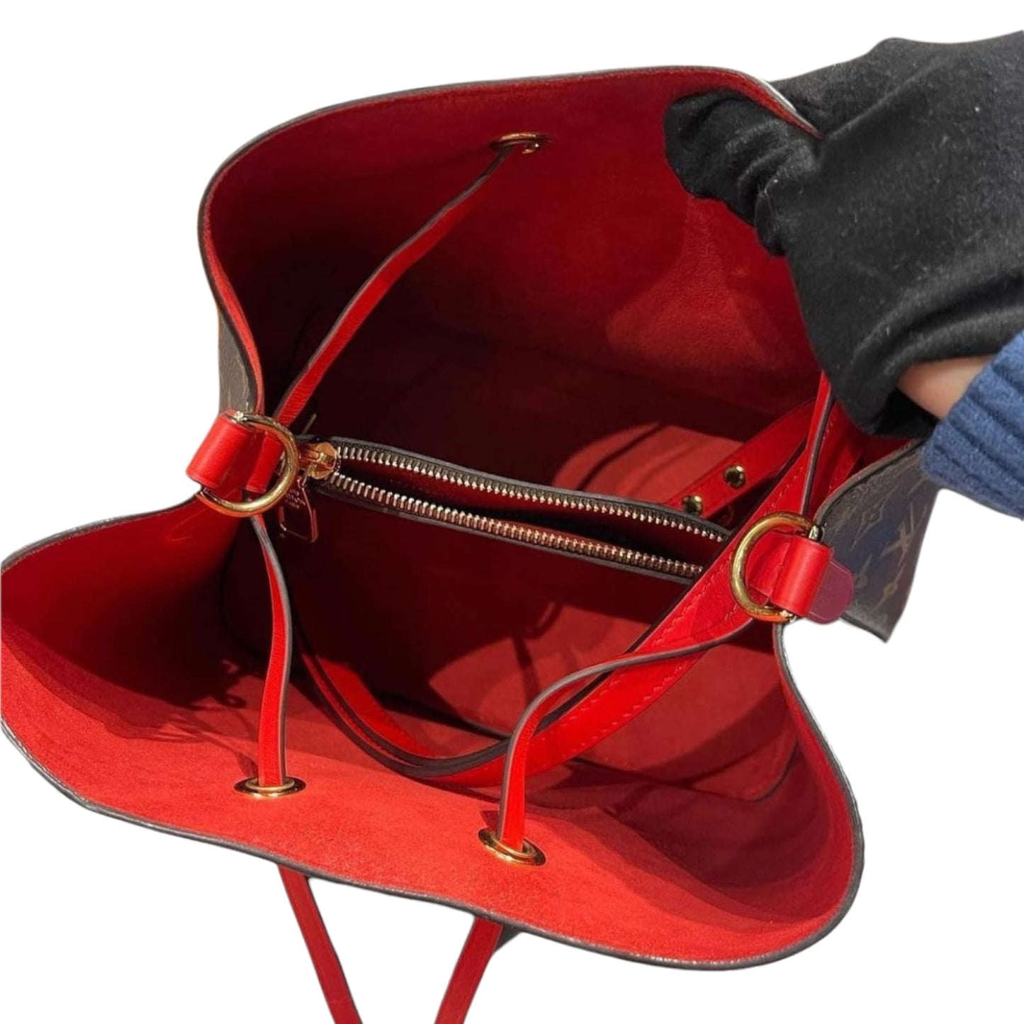 Louis-Vuitton MM Monogram NeoNoe Coquelicot Red GHW