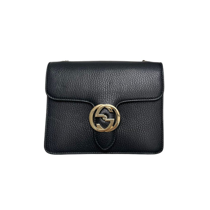 Gucci Small Interlocking GG Calfskin Black GHW