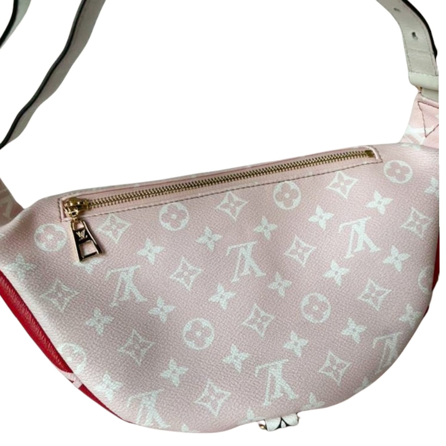 Louis-Vuitton Monogram Giant Bum Bag Red Pink White Black GHW