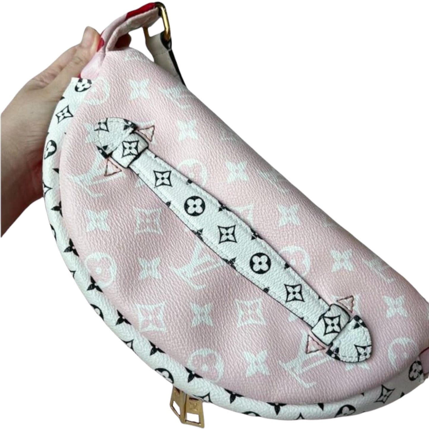 Louis-Vuitton Monogram Giant Bum Bag Red Pink White Black GHW