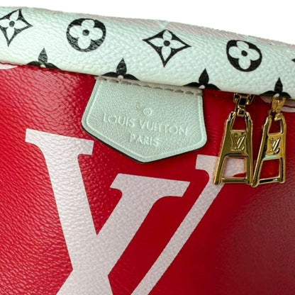 Louis-Vuitton Monogram Giant Bum Bag Red Pink White Black GHW
