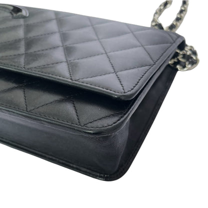 Wallet on Chain Quilted Lambskin Black SHW