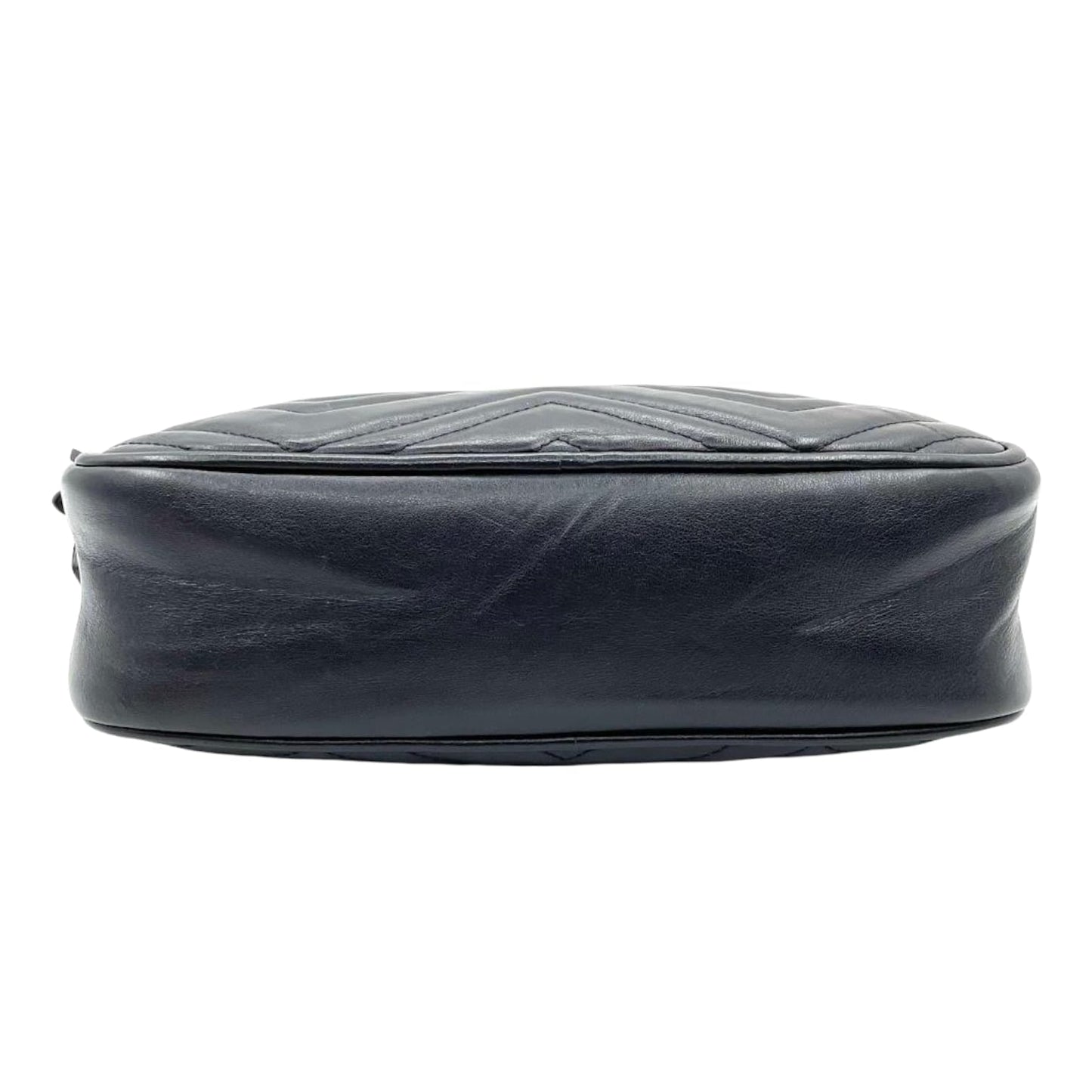 Gucci Small Marmont Leather Camera Black GHW