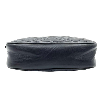 Gucci Small Marmont Leather Camera Black GHW
