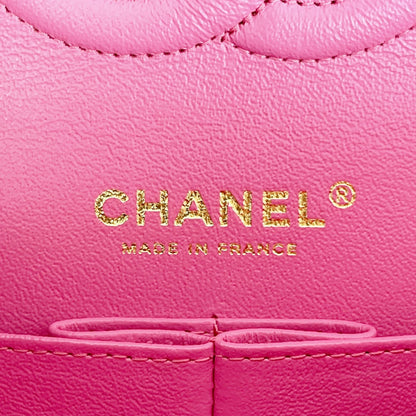 Medium Classic Double Flap Caviar Pink GHW