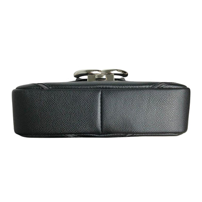 Small Caviar Macro Chevron Black SHW