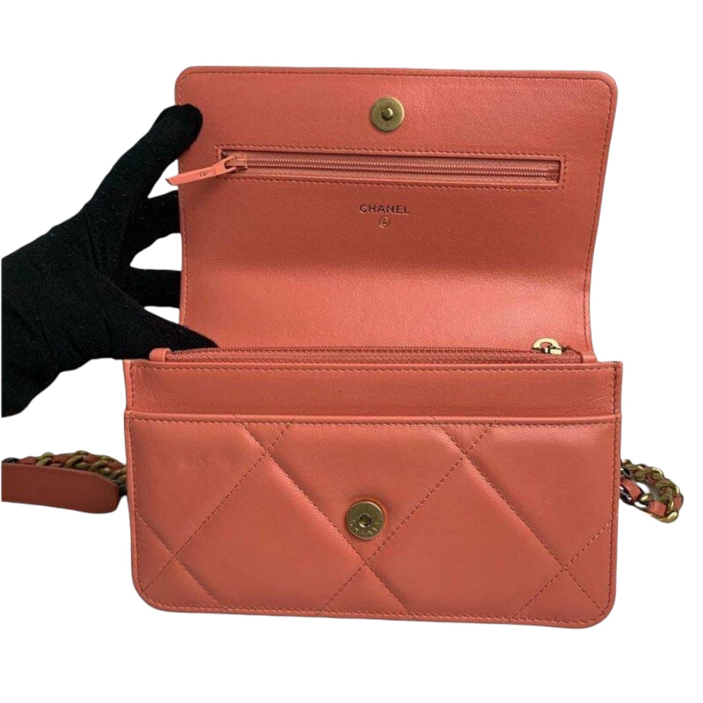 19 Goatskin Quilted WOC Orange GHW SHW RHW