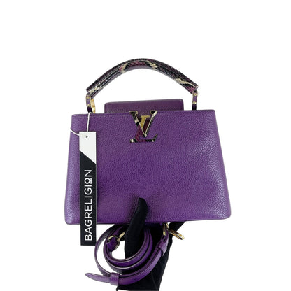 Louis-Vuitton BB Capucines Purple with Python Handle GHW