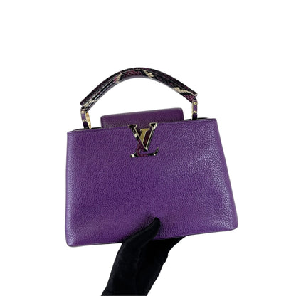 Louis-Vuitton BB Capucines Purple with Python Handle GHW