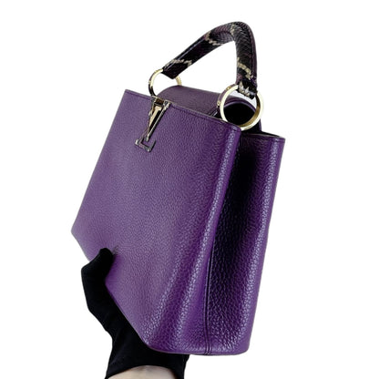 Louis-Vuitton BB Capucines Purple with Python Handle GHW