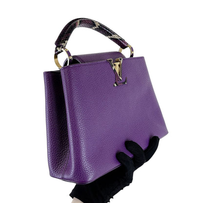 Louis-Vuitton BB Capucines Purple with Python Handle GHW